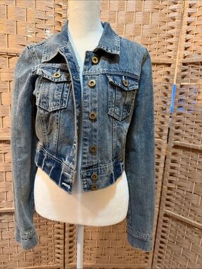 Highway Jeans Medium Blue Denim Cropped Jacket